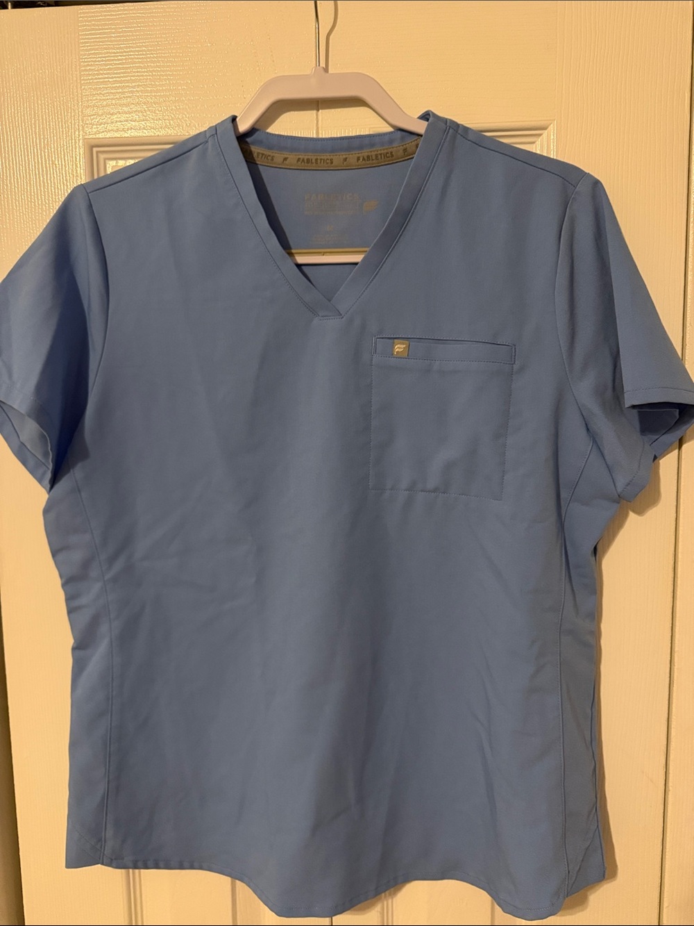 Fabletics Women's Cecil Blue V-Neck Scrub Shirt